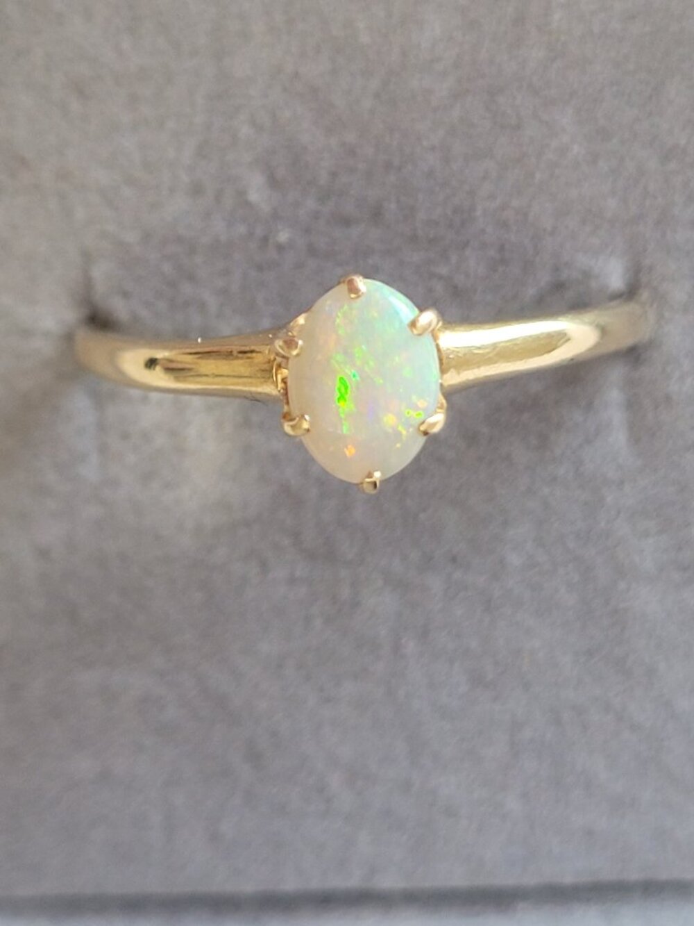 Opal Gold Vintage Ring 10k Womens October Birthstone - Picture 3 of 16